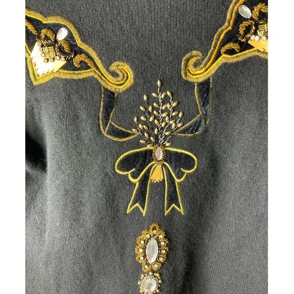 Vintage Cedars Beaded Lambs Wool Angora Rabbit Hair Sweater Women Embroidered - Picture 6 of 11